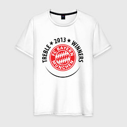 Футболка хлопковая мужская FC Bayern: Treble Winners, цвет: белый