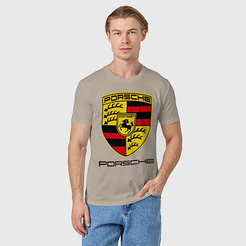 Мужская футболка Porsche Stuttgart / Миндальный – фото 3