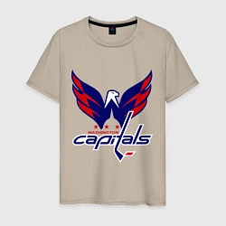 Футболка хлопковая мужская Washington Capitals: Ovechkin, цвет: миндальный