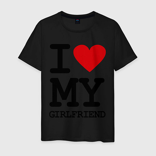 Мужская футболка I love my girlfriend / Черный – фото 1