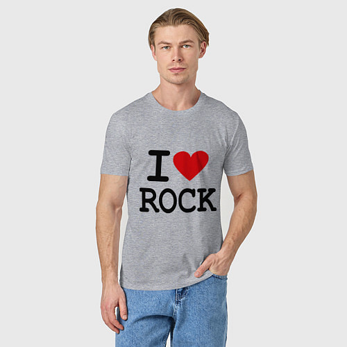 Мужская футболка I love Rock / Меланж – фото 3