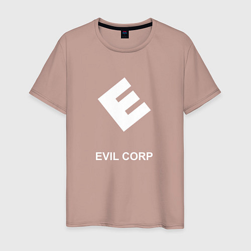 Мужская футболка Evil corporation / Пыльно-розовый – фото 1