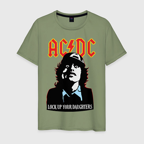 Мужская футболка AC/DC: Lock up your daughters / Авокадо – фото 1