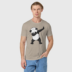 Футболка хлопковая мужская Panda dab, цвет: миндальный — фото 2