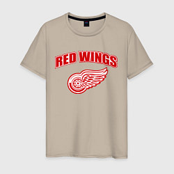 Футболка хлопковая мужская Detroit Red Wings, цвет: миндальный