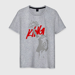 Футболка хлопковая мужская Майкл Джексон - Long live the King, цвет: меланж