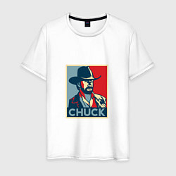 Футболка хлопковая мужская Chuck Poster, цвет: белый