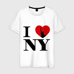 Футболка хлопковая мужская Freedom: I Love NY, цвет: белый