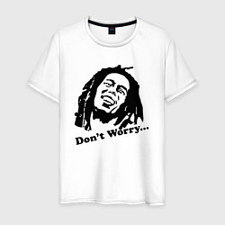 Футболка хлопковая мужская Bob Marley: Don't worry цвета белый — фото 1