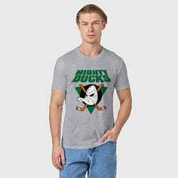 Футболка хлопковая мужская Anaheim Mighty Ducks, цвет: меланж — фото 2
