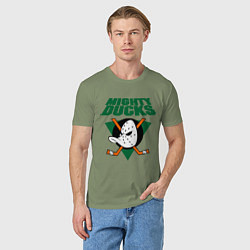Футболка хлопковая мужская Anaheim Mighty Ducks, цвет: авокадо — фото 2