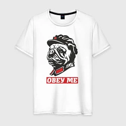 Футболка хлопковая мужская Obey me. Подчиняйся мне!, цвет: белый