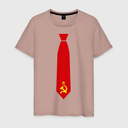 Футболка хлопковая мужская Советский галстук, цвет: пыльно-розовый