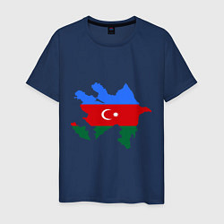 Футболка хлопковая мужская Azerbaijan map, цвет: тёмно-синий
