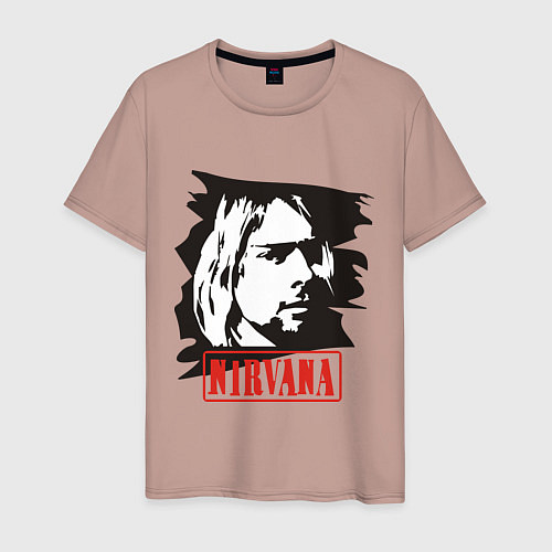 Мужская футболка Nirvana: Kurt Cobain / Пыльно-розовый – фото 1