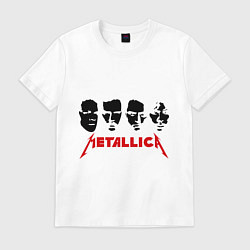 Футболка хлопковая мужская Metallica (Лица), цвет: белый