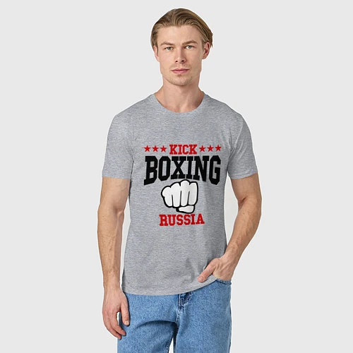 Мужская футболка Kickboxing Russia / Меланж – фото 3