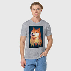 Футболка хлопковая мужская Wow Doge, цвет: меланж — фото 2