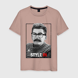 Футболка хлопковая мужская Stalin: Style in, цвет: пыльно-розовый