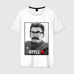 Футболка хлопковая мужская Stalin: Style in цвета белый — фото 1