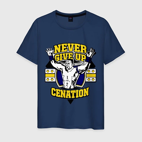 Мужская футболка Never Give Up: Cenation / Тёмно-синий – фото 1