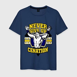 Футболка хлопковая мужская Never Give Up: Cenation, цвет: тёмно-синий