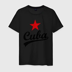 Футболка хлопковая мужская Cuba Star, цвет: черный
