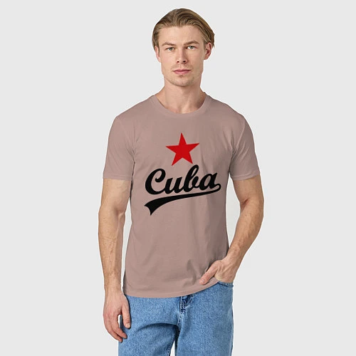Мужская футболка Cuba Star / Пыльно-розовый – фото 3
