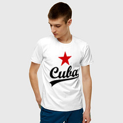 Футболка хлопковая мужская Cuba Star цвета белый — фото 2