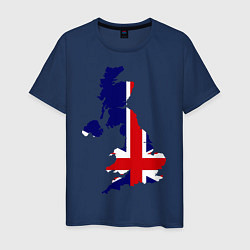 Футболка хлопковая мужская Великобритания (Great Britain), цвет: тёмно-синий