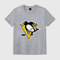 Футболка хлопковая мужская Pittsburgh Penguins, цвет: меланж