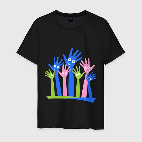 Мужская футболка Hands Up / Черный – фото 1
