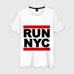 Футболка хлопковая мужская Run NYC, цвет: белый
