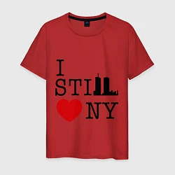 Футболка хлопковая мужская I still love NY, цвет: красный