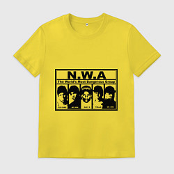 Футболка хлопковая мужская NWA, цвет: желтый