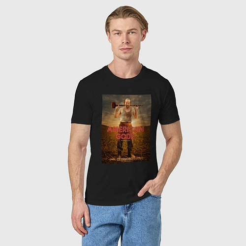Мужская футболка American Gods: Czernobog / Черный – фото 3