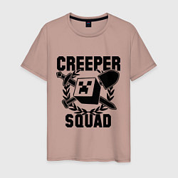 Футболка хлопковая мужская Creeper Squad, цвет: пыльно-розовый