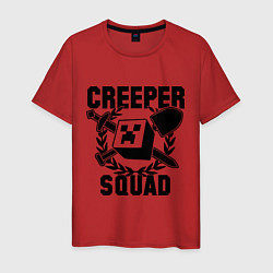 Футболка хлопковая мужская Creeper Squad, цвет: красный