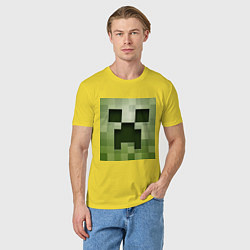 Футболка хлопковая мужская Мinecraft creeper, цвет: желтый — фото 2