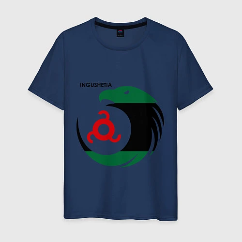 Мужская футболка Ingushetia Eagle / Тёмно-синий – фото 1