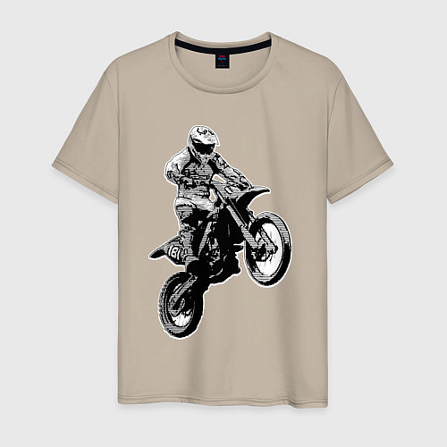 Мужская футболка Мотокросс / Миндальный – фото 1