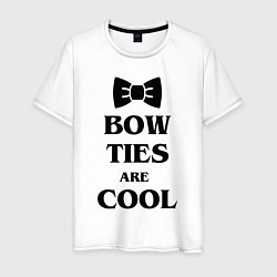 Футболка хлопковая мужская Bow ties are cool, цвет: белый