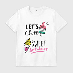 Футболка хлопковая мужская Летние радости, цвет: белый