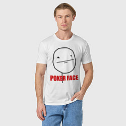 Футболка хлопковая мужская Poker Face, цвет: белый — фото 2
