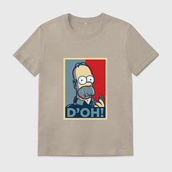 Футболка хлопковая мужская D'oh Poster, цвет: миндальный