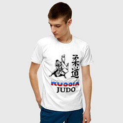 Футболка хлопковая мужская Russia Judo, цвет: белый — фото 2