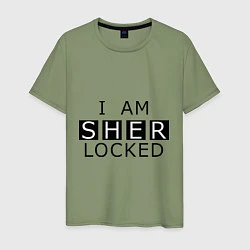 Футболка хлопковая мужская I am Sherlocked, цвет: авокадо