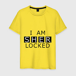 Футболка хлопковая мужская I am Sherlocked, цвет: желтый