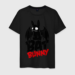 Футболка хлопковая мужская Bat bunny, цвет: черный