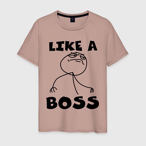 Мужская футболка Like a boss / Пыльно-розовый – фото 1